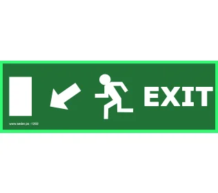 لوحة ارشادية تفيد النزول على الدرج  يسارا