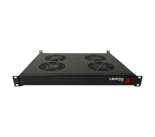 Linxcom 1U 4 Way Fan Tray 19&Prime; Rack Mount Unit