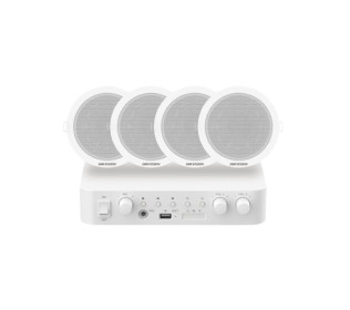 DS-QAE0KA60206-4 Analog Audio Kit with 60W Analog Amplifier and 4* 6W Ceiling Speakers