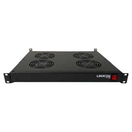 Linxcom 1U 4 Way Fan Tray 19&Prime; Rack Mount Unit