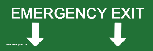 English  sign board for the emergency exit
