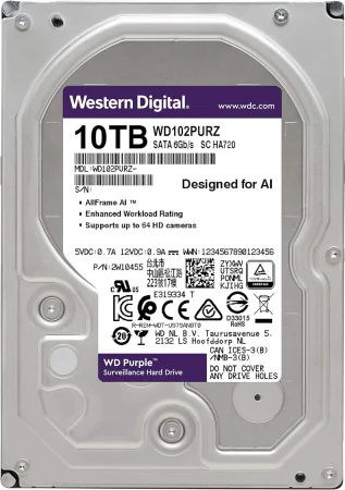 WD Purple Surveillance Hard Drive -10TB HDD