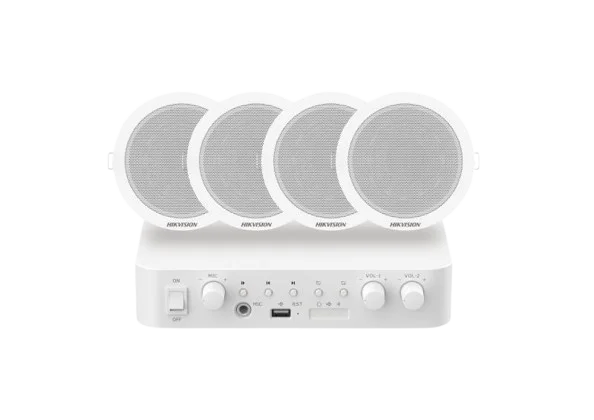 DS-QAE0KA60206-4 Analog Audio Kit with 60W Analog Amplifier and 4* 6W Ceiling Speakers