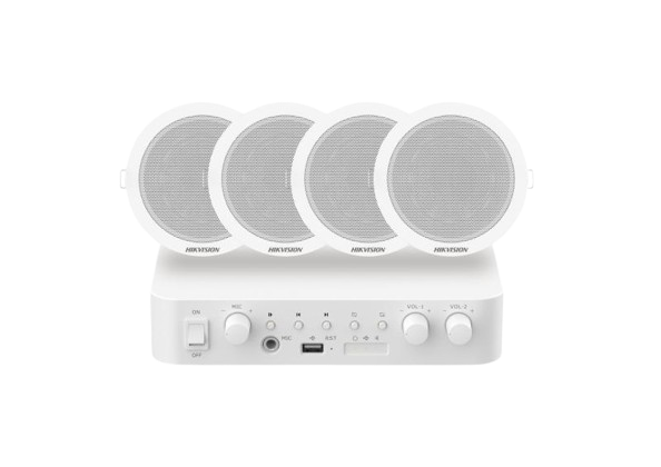 DS-QAE0KA60206-4 Analog Audio Kit with 60W Analog Amplifier and 4* 6W Ceiling Speakers