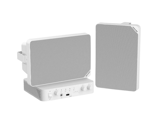 DS-QAE1KA80120-2 Hybrid Audio Kit with 80W Network Amplifier and 2* 20W Cabinet Speakers