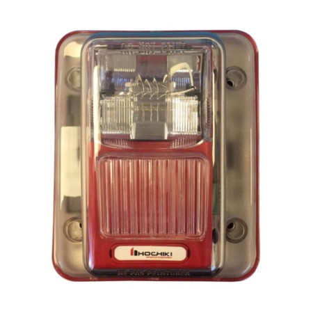 Weatherproof 24VDC Horn Strobe, Wall Mount, Red WHEC24-75WR