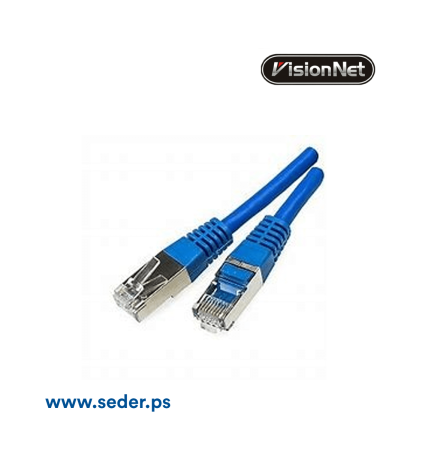 VisionNet Patch Cord FTP 30cm Cat6 Blue وصلة شبكة 30سم ازرق