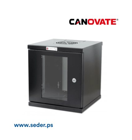 Canovate 6U Glass Door Black 55CM